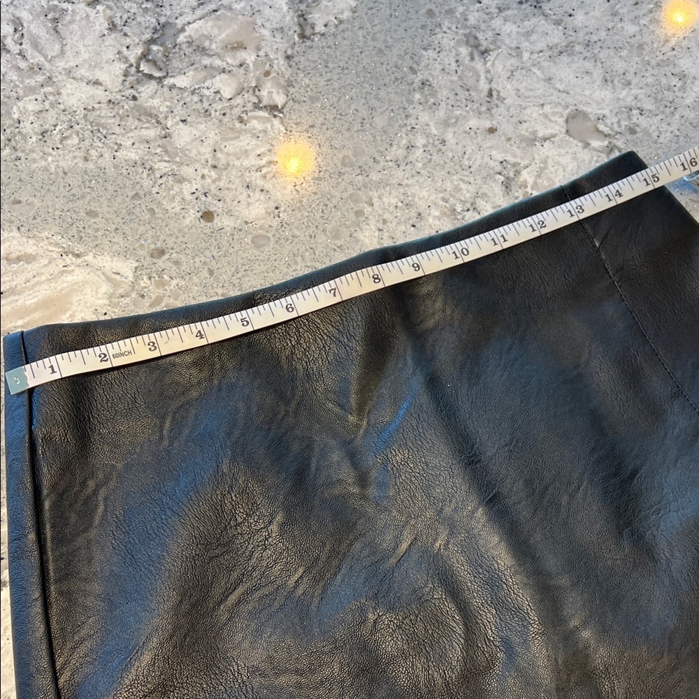 Topshop Black Faux Leather Mini Skirt 8 - Picture 3 of 7